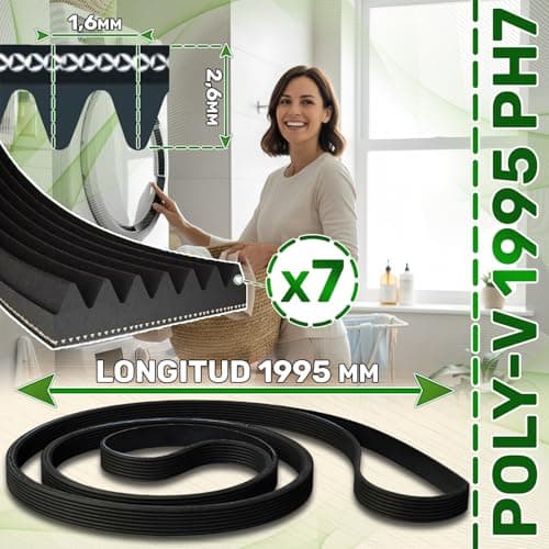 Detalle de ONIX TECH correa Poly-V para secadora 1995 mm PH7 (cód. 00650499 / 650499)