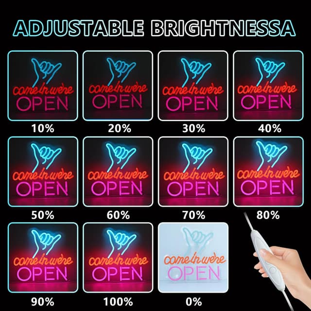 Detalle 1 de DWOOKE Open neon sign USB LED