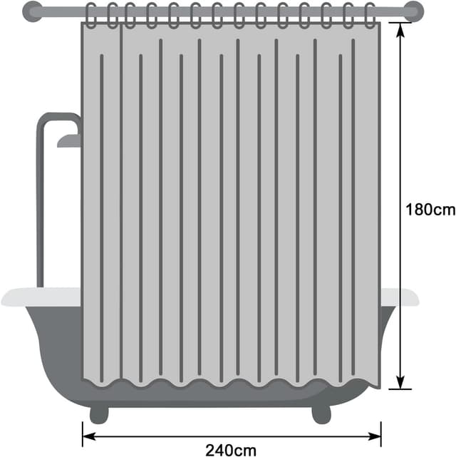 Thumbnail 6 de EurCross Duschvorhang 240×180 cm, wasserdicht