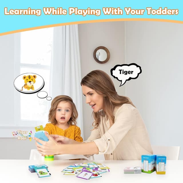 Detalle de MAYAPHILOS 224 Words Portuguese & English Talking Flash Cards for Toddlers