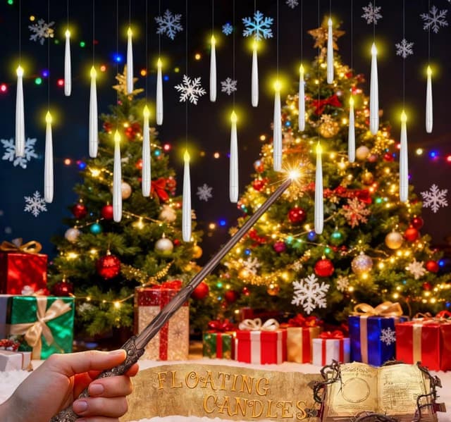 Imagen de ALEIFLE 20 Pack Floating Candles with Wand en OfertitasTOP