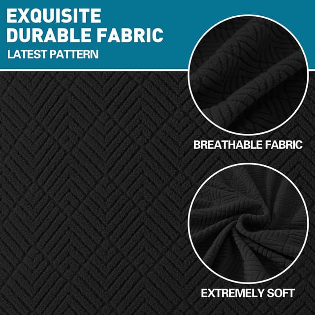 Detalle de YSTELLAA Copriseduta divano elasticizzato nero