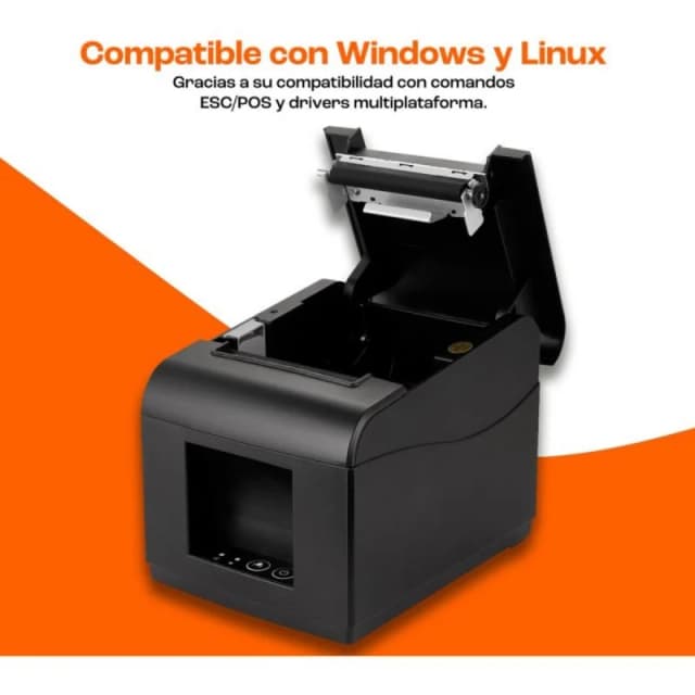 Thumbnail 1 de PcCom Essential Impresora de Tickets Térmica 80 mm USB + LAN Negra 🖨️