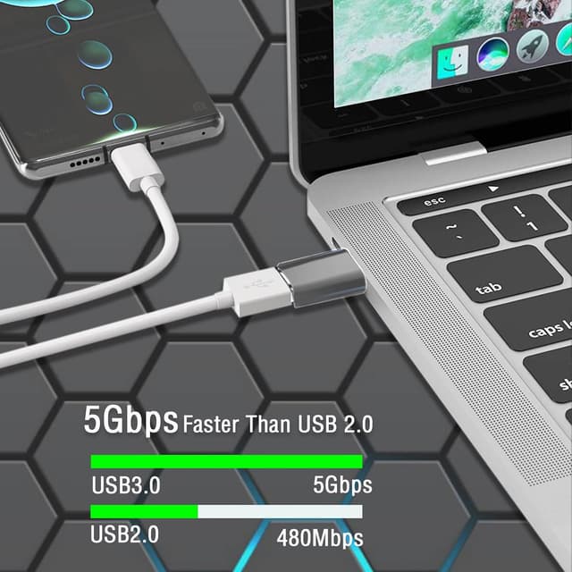 Detalle de USB C to USB Adapter 6-Pack, 3 Colours ๐