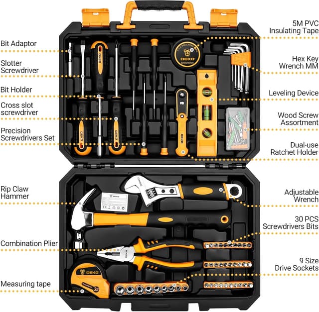 Thumbnail 1 de DEKO 100 Piece Home Repair Tool Set