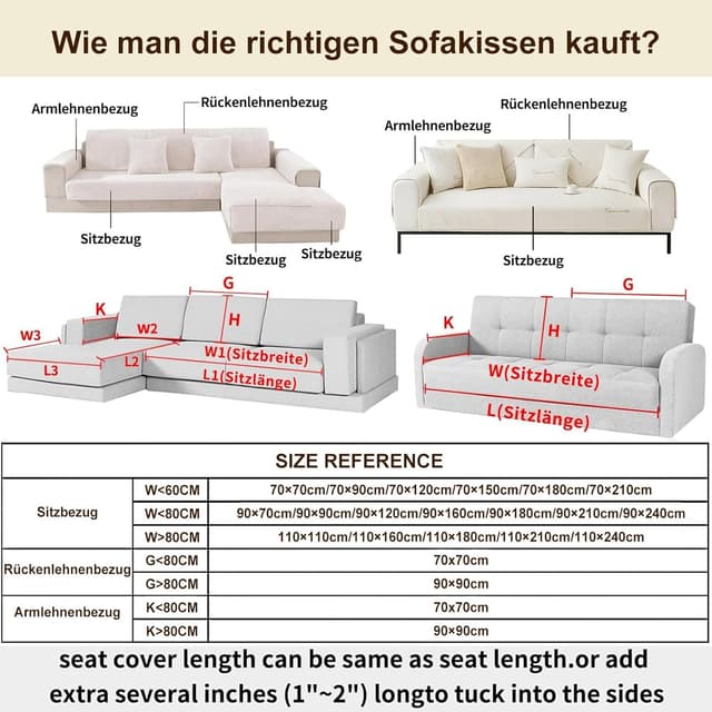 Thumbnail 5 de Couch Überzug Sofa Schutzhülle 1/2/3/4 Sitze