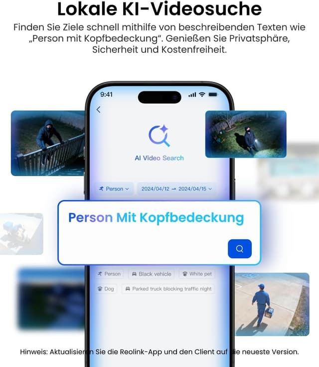 Detalle de Reolink TrackFlex Floodlight WiFi 4K Wi‑Fi 6 PTZ Außenkamera mit 6x Hybridzoom, Auto-Tracking und 3000‑Lumen-Flutlicht