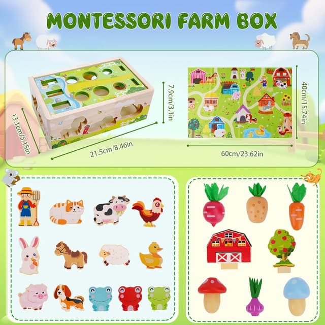 Thumbnail 6 de KMTJT Toddlers Montessori Wooden Toy 12–18 months