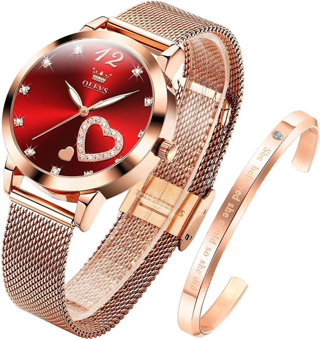 Thumbnail 6 de OLEVS Damenuhr Roségold 30 m