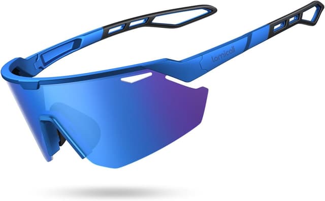 Detalle de Lamicall Schnelle Sportbrille Herren & Damen (24 g, TR-90) mit polarisierenden TAC-Gläsern und UV400