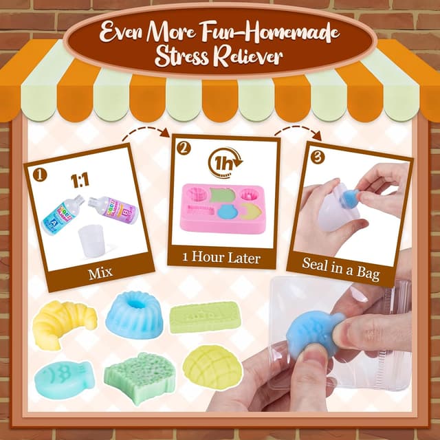 Detalle de Ltteaoy DIY Miniaturhaus Bastelset für Kinder (6–12 Jahre) mit LED, Silikon & Modelliermasse