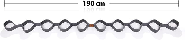 Detalle 2 de BODYMATE Fascia elastica con 10 passanti in cotone naturale (circa 190 cm) per yoga, stretching e mobilità