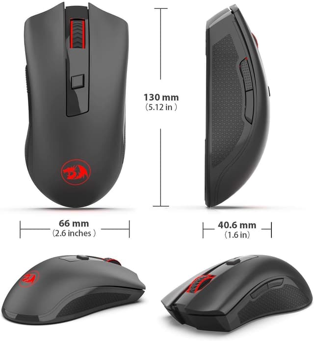 Detalle 2 de Redragon Mouse ottico wireless M652 2,4G con ricevitore USB, 5 DPI e 6 pulsanti