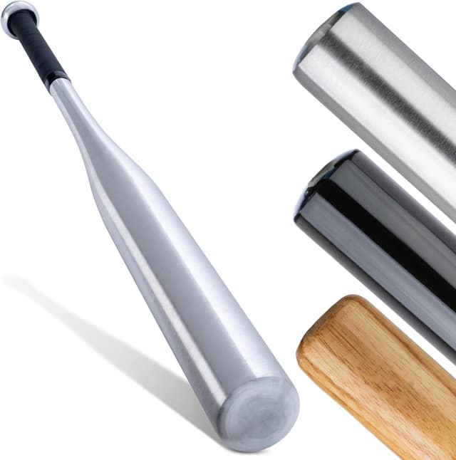 Detalle de Heldenwerk Baseballschläger (31 Zoll) aus Holz oder Aluminium mit rutschfestem Griff