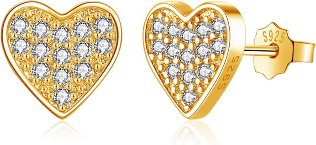 Detalle de Deyanse Silber Herz Ohrringe 8mm