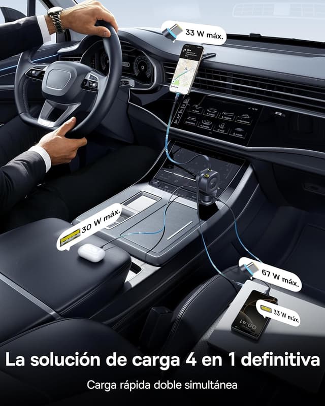 Thumbnail 2 de Baseus Cargador de Coche Retráctil 163W