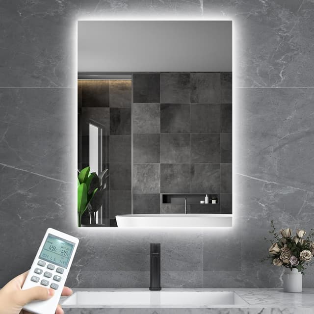 Detalle de Riscaldatore a infrarossi per specchio da bagno con termostato e LED, 450 W (80x60 cm)