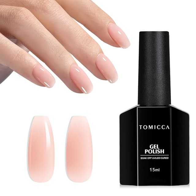 Detalle de TOMICCA Semi-permanenter Nagellack Nude-Rosa (French Nude), UV-Gel/LED, 15 ml, Soak Off