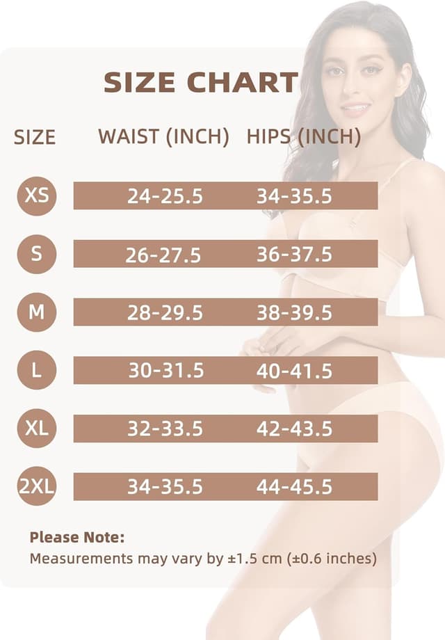 Detalle de Voenxe Seamless Knickers for Women 5-Pack – No VPL Invisible Bikini Briefs