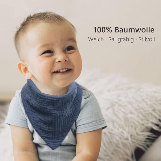 Detalle 2 de Bearmoss Lätzchen Musselin 8er Pack