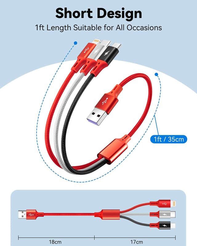 Thumbnail 5 de ASICEN USB Ladekabel 3‑in‑1 35 cm 🔌