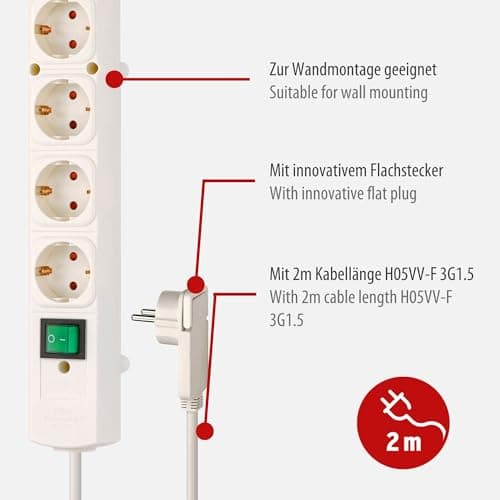 Thumbnail 2 de Brennenstuhl Comfort Line regleta 4 tomas con interruptor