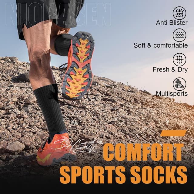 Detalle de Niorasen Mens Sports Socks 6 Pairs