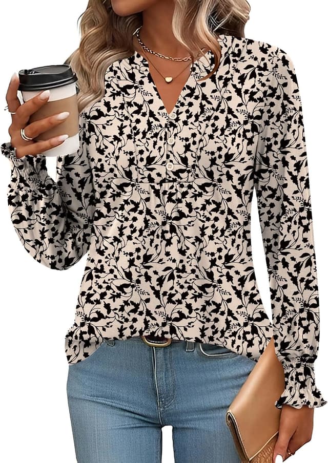 Imagen de Rapbin Bluse Damen V-Ausschnitt Tunika en OfertitasTOP