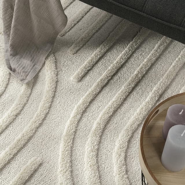 Detalle de Tapis shaggy crème 200x280 cm ⚙