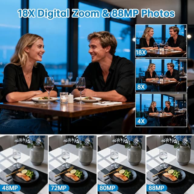 Thumbnail 2 de 8K Video Camera Camcorder 88MP 18X Zoom