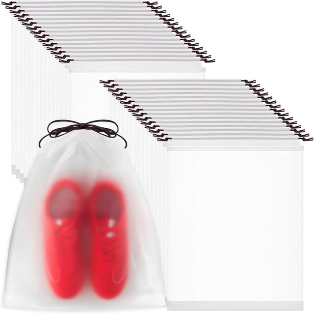 Detalle de Yoosso 40 PCS shoe bags, 40 x 30 cm clear
