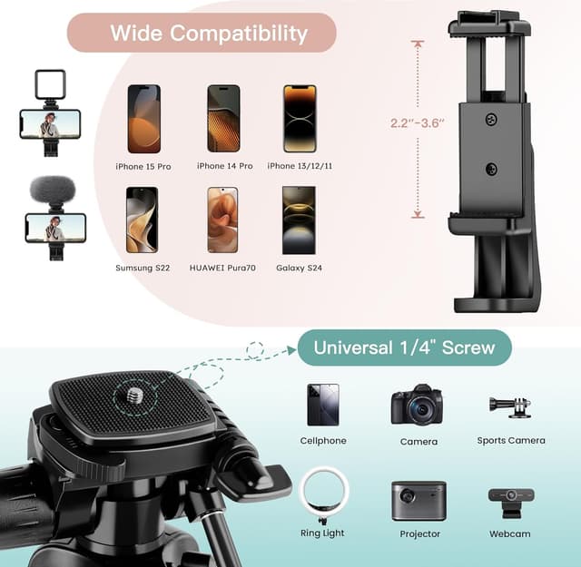 Thumbnail 5 de Victiv 2026 Stativ 172 cm für Kamera und Smartphone