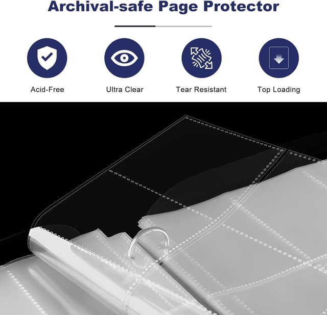 Detalle de Mlikero Trading Card Binder (Purple) with 9-Pocket Display Design, 720 Double-Sided Card Capacity