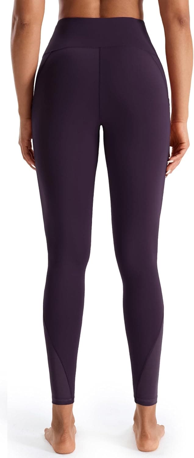 Detalle de Persit Damen Sport-Leggings mit Taschen – blickdichte lange Sporthose mit Mesh-Einsätzen