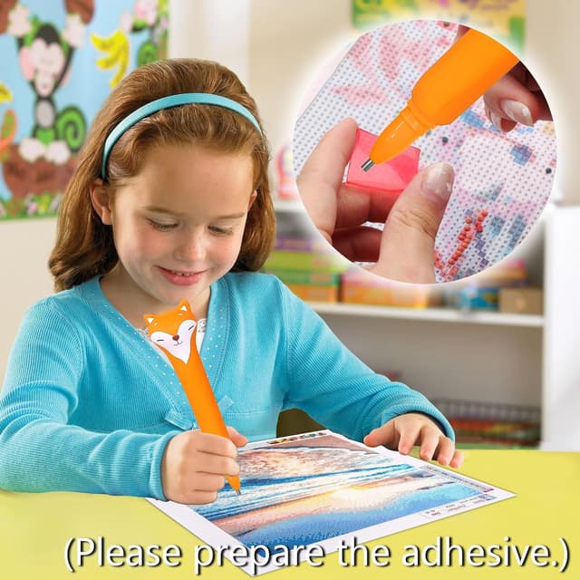 Detalle de Reofrey Diamond Painting Stift – Motiv-Set mit weichem Schaumstoffgriff für Diamond-Art DIY (Fuchs)