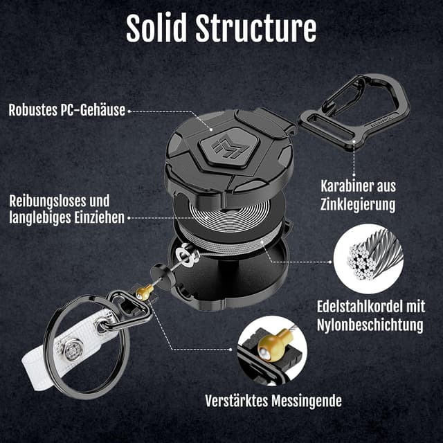 Thumbnail 5 de MNGARISTA 2er-Pack einziehbarer Schlüsselanhänger 31,5 Zoll 🔑