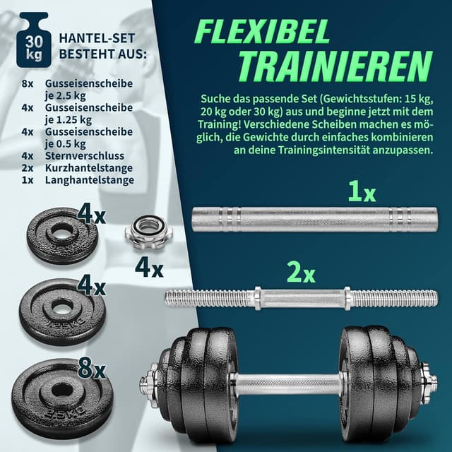 Thumbnail 4 de RE:SPORT 2 in 1 Hanteln Set 15-60kg 🏋