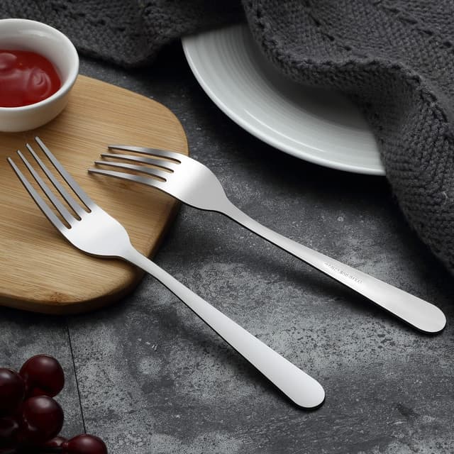 Detalle 1 de Pleafind 24-Piece Stainless Steel Dinner Forks Set (Mirror Polishing) — Dishwasher Safe