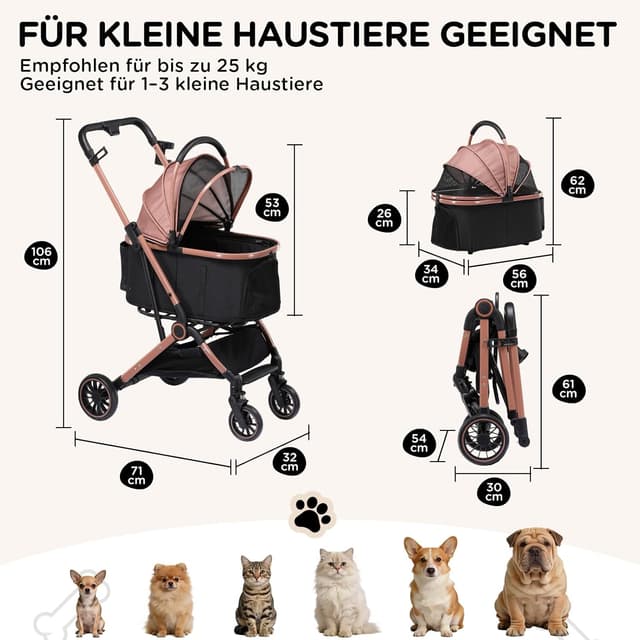 Detalle 2 de GTPLAYER Hundebuggy 4-in-1 bis 25 kg