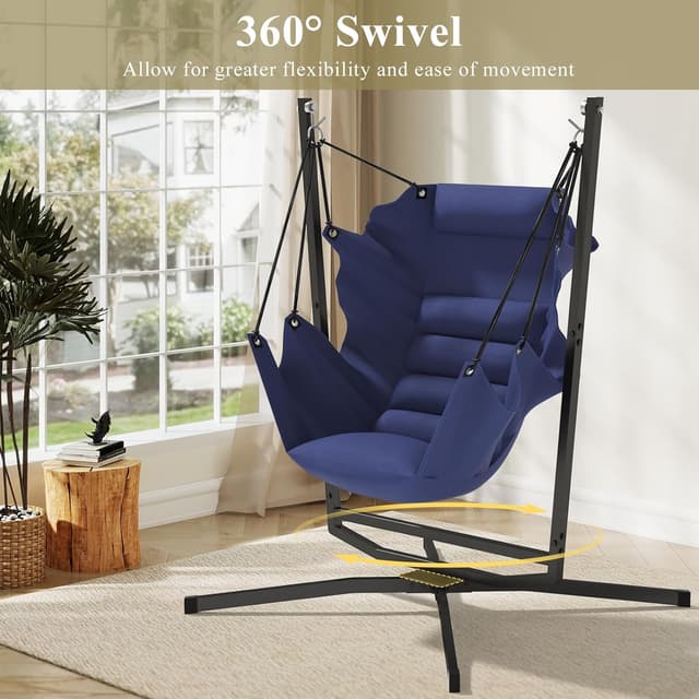 Thumbnail 6 de 360° Swivel Hammock Chair 180kg