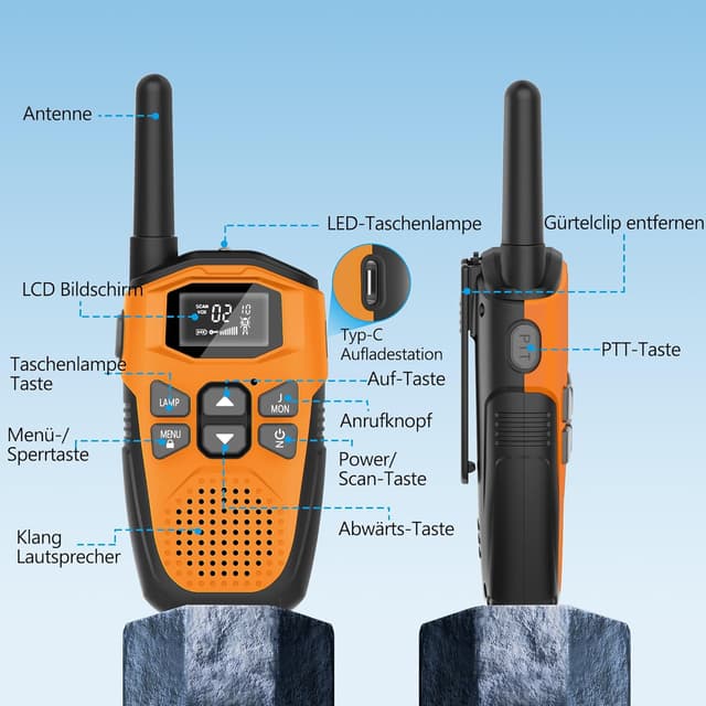 Detalle 2 de NXGKET Walkie Talkie 3er Set 5 km