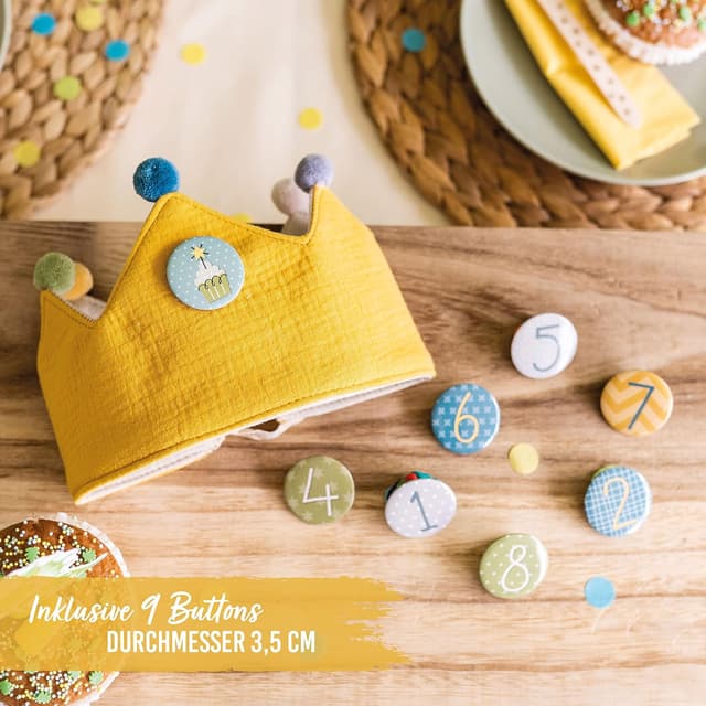 Thumbnail 3 de Papierdrachen Geburtstags Krone Musselin 1-8