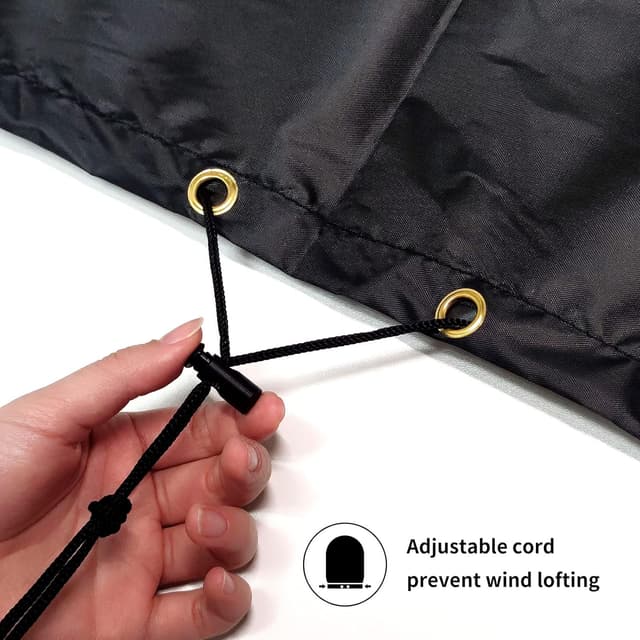 Detalle 2 de PATIO PLUS Large Round Garden Table Furniture Cover (420D Oxford, 300x90cm) – waterproof & windproof outdoor protection