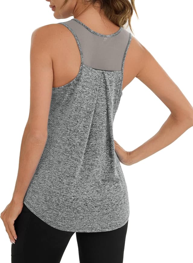 Detalle de Terecey débardeur de sport femme sans manches en tissu mesh respirant