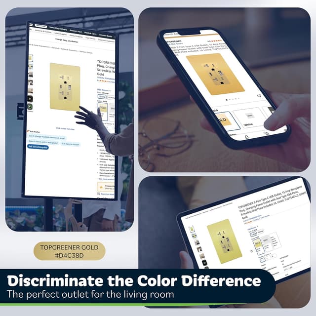 Detalle 2 de TOPGREENER TU22036AC-GDWSI USB Outlet 3.6A 🔌