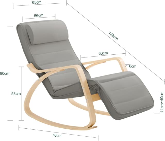 Thumbnail 2 de SoBuy FST16-DG fauteuil à bascule 120 kg