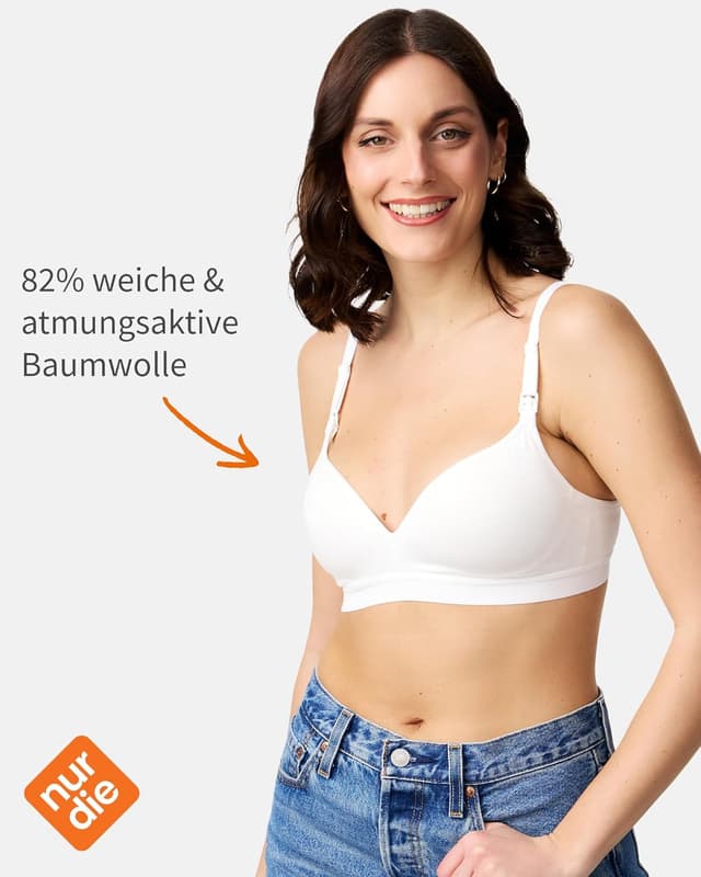 Detalle 2 de NUR DIE Still-BH mit Clipverschluss, gepolstert & nahtlos, bügellos aus Baumwolle