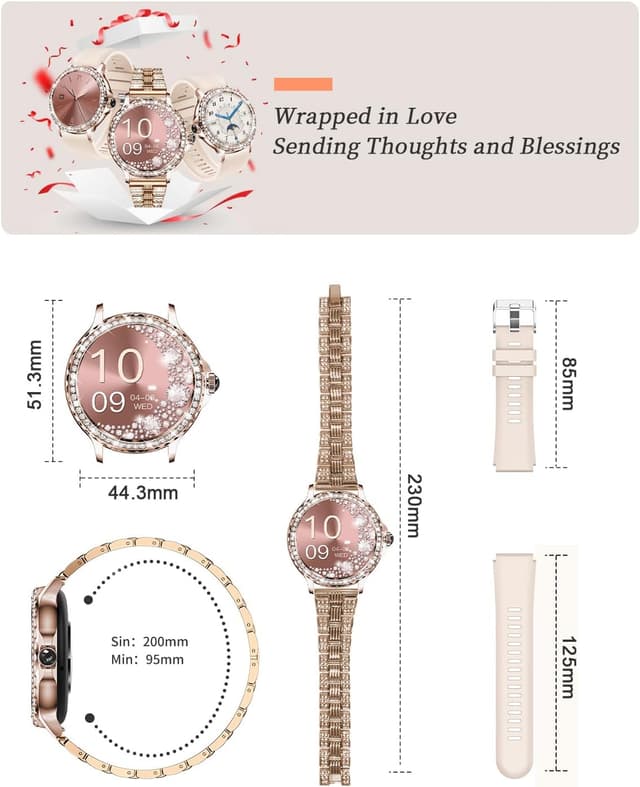 Thumbnail 6 de Women’s Bluetooth smartwatch, 1.3 inch HD