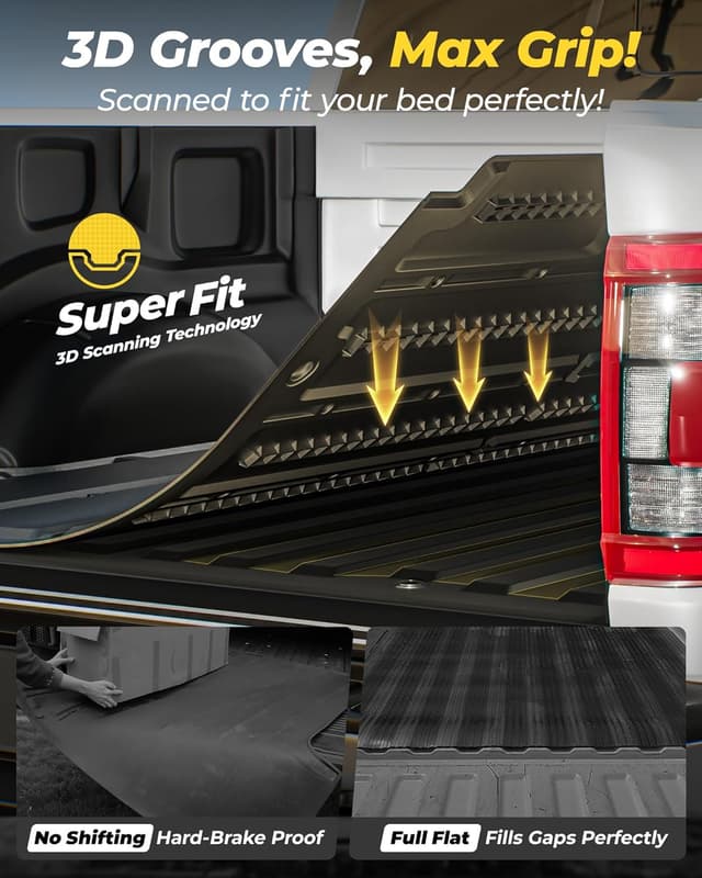 Thumbnail 5 de 3W Truck Bed Mat for 2020-2026 Jeep Gladiator 5ft