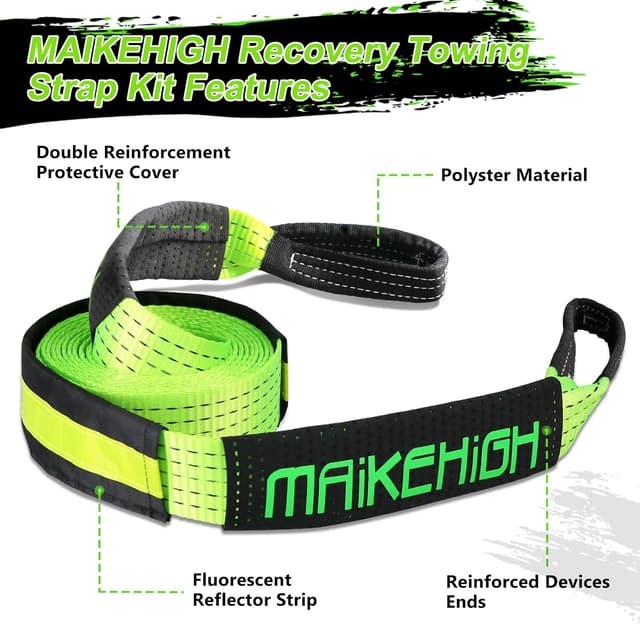 Thumbnail 4 de MAIKEHIGH Abschleppseil 5M x 5cm, 10 Tonnen Tow Rope Kit